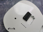 Metallic White 2 Humbuckers Mahogany Body Spoke Wheel Cut, Custom T-Style Body, Vintage Parts Gadget DIY Building Kit, TL Replacement