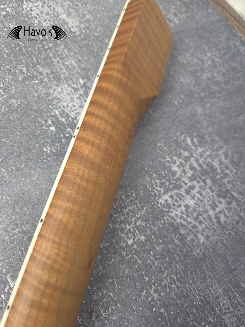 S type Roasted Flame Maple Satin Binding Neck Stainless Steel Jescar Frets