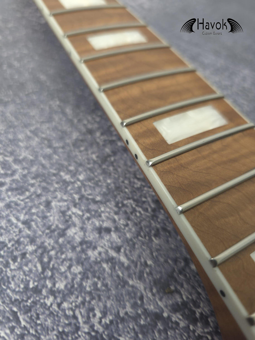 S type Roasted Flame Maple Satin Binding Neck Stainless Steel Jescar Frets