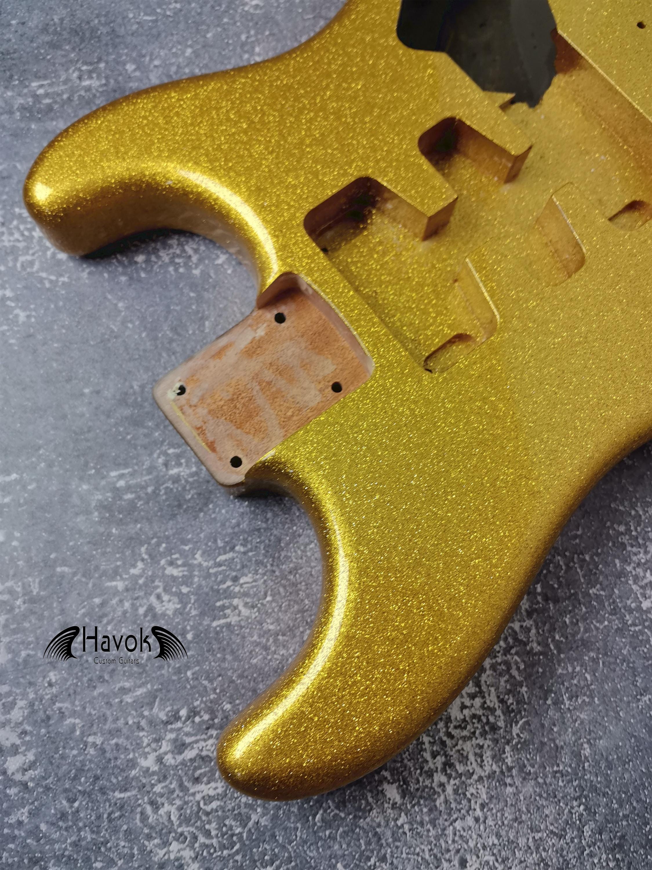 Hard Tail Diamond Gold 2PC Mahogany ST S Type Body High Gloss, Custom S-Style Body, High Gloss Vintage Part Gadget DIY Building Kit
