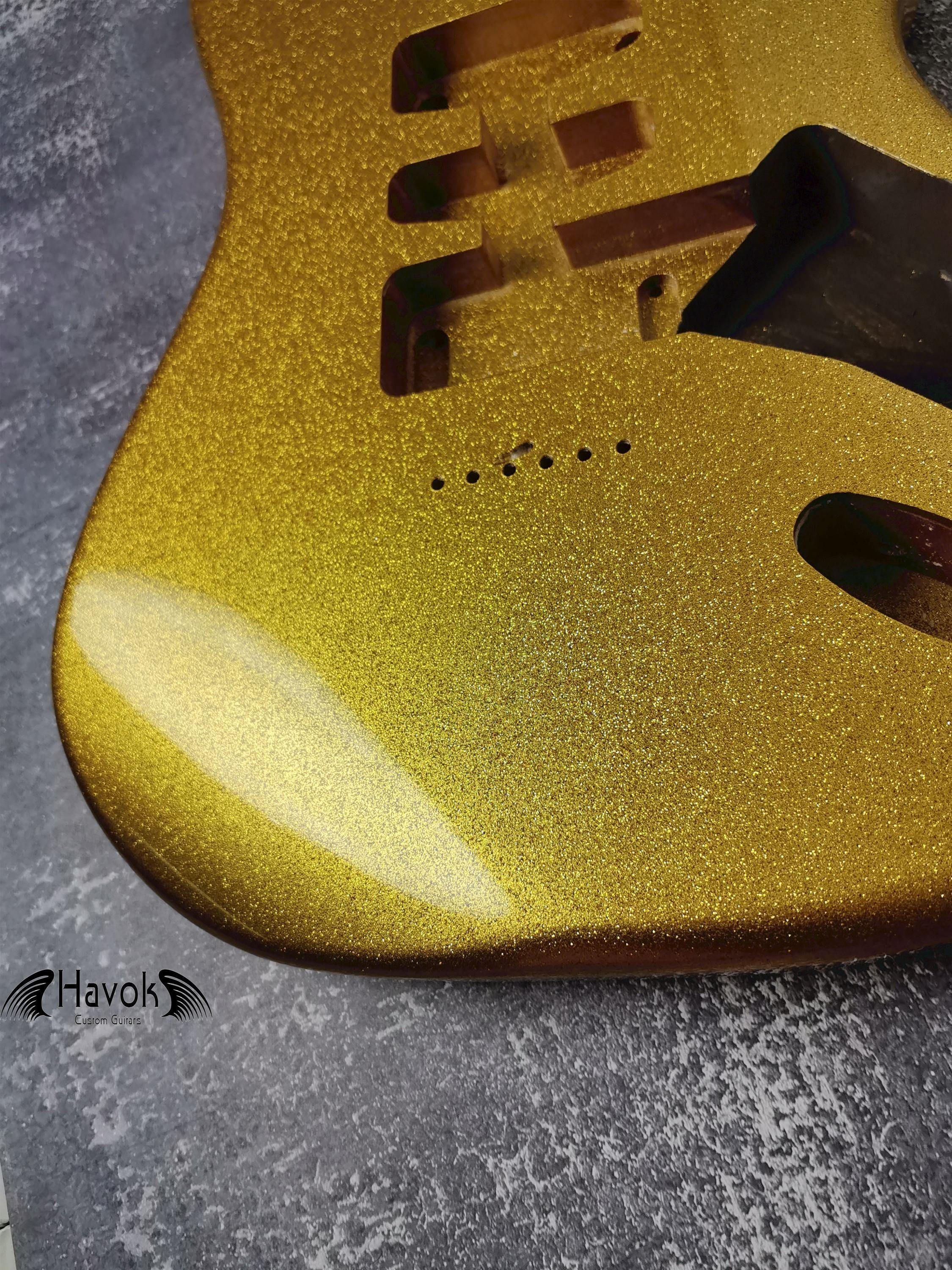 Hard Tail Diamond Gold 2PC Mahogany ST S Type Body High Gloss, Custom S-Style Body, High Gloss Vintage Part Gadget DIY Building Kit