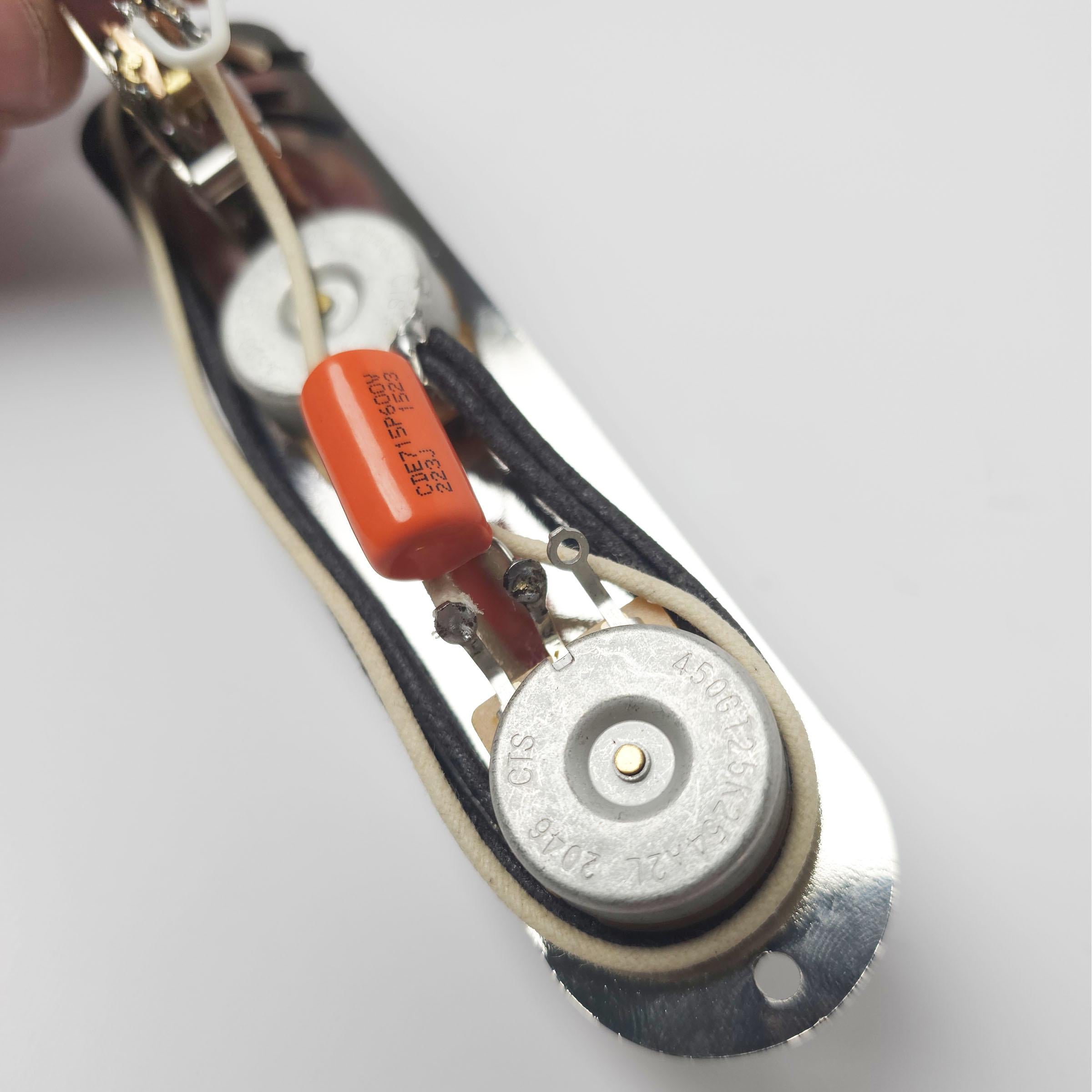 Superb Quality Chrome Plate CTS 250 k Full Size Pots 3 Way Wired Prewired Harness Switch Knobs for TL Tele Telecaster