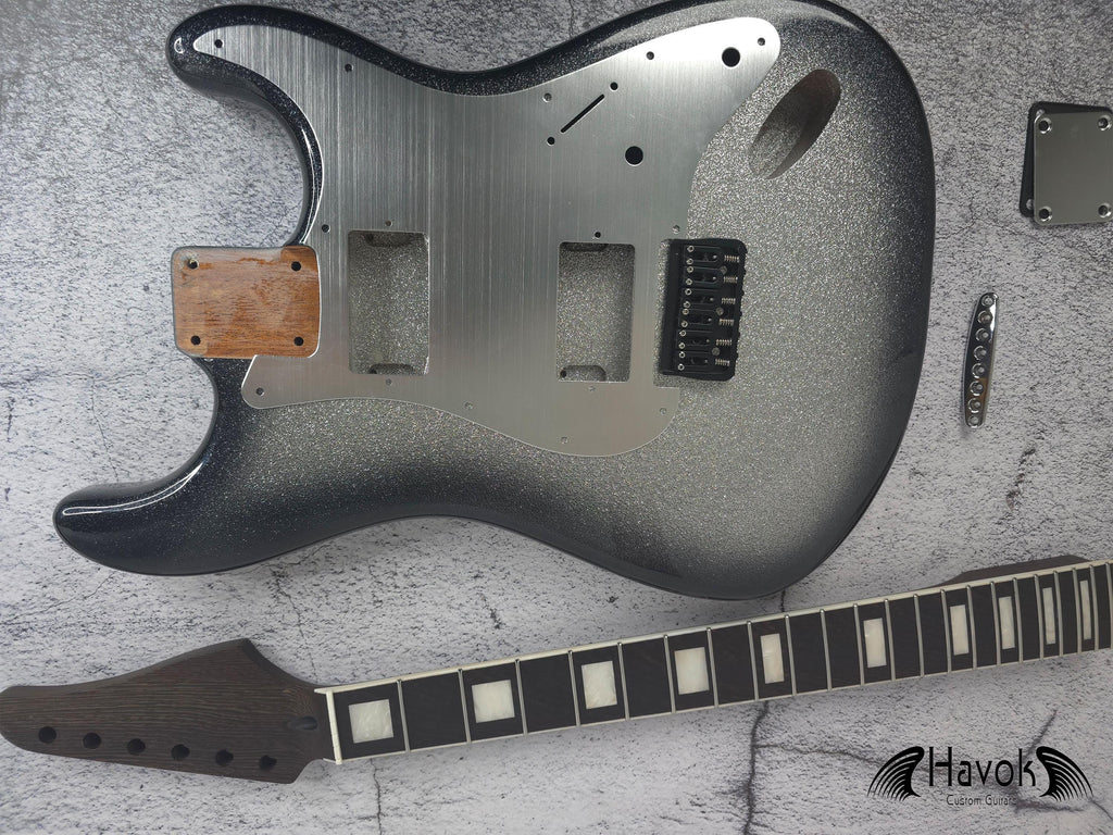 Guitar Kit , Diamond Burst Body Mahogany  St Wenge Neck  , Hight Quality Electric Guitar Kit, Neck, Build Your Own DIY