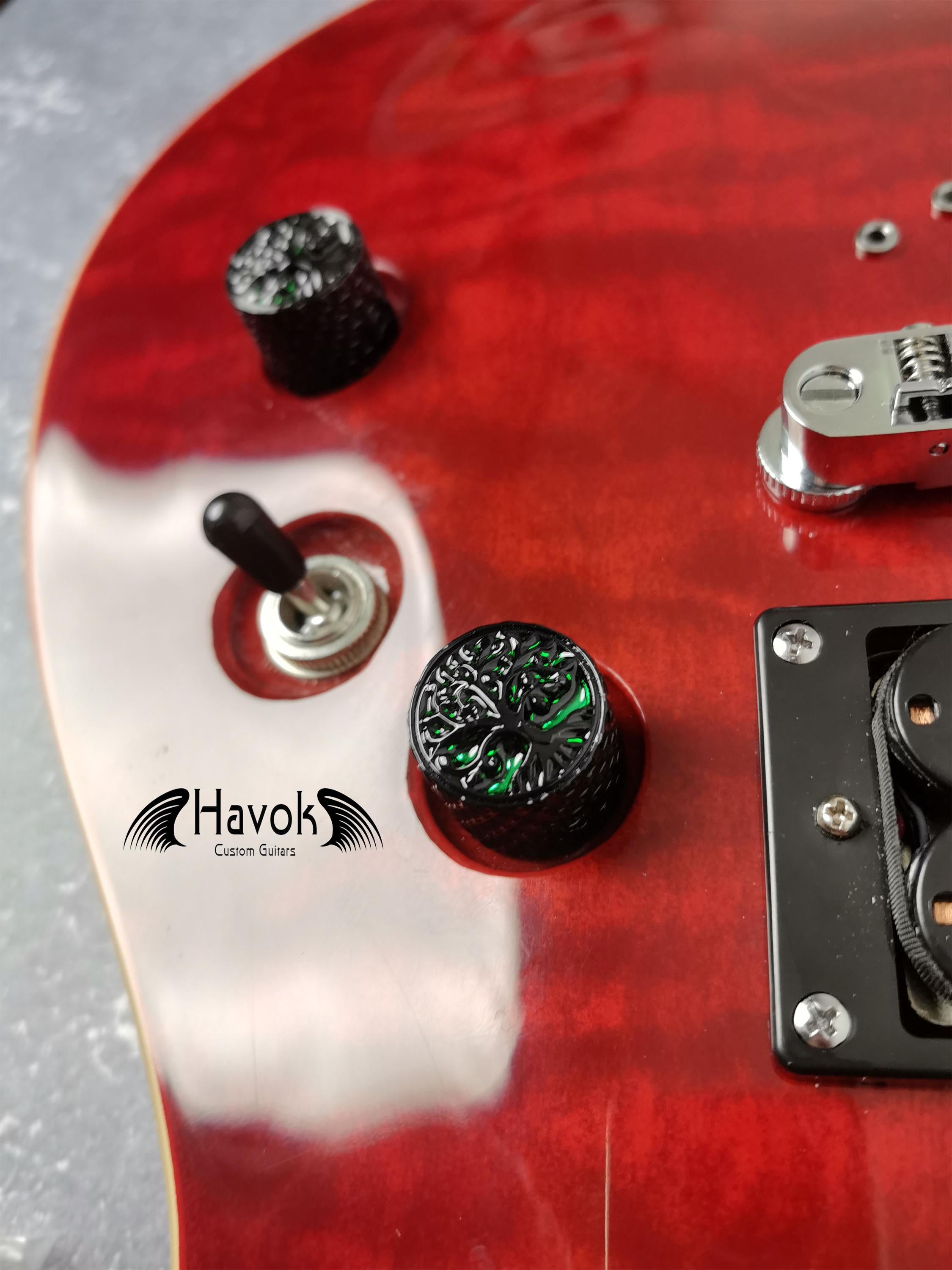 Potentiometer Knob Black Metal, Metal Electric Guitar And Bass, Rare Custom Shop Accessory, Vintage Build Kit, Tree