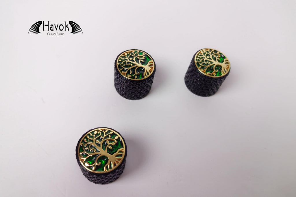 Potentiometer Knob Black and Gold Metal, Metal Electric Guitar And Bass, Rare Custom Shop Accessory, Vintage Build Kit, Tree