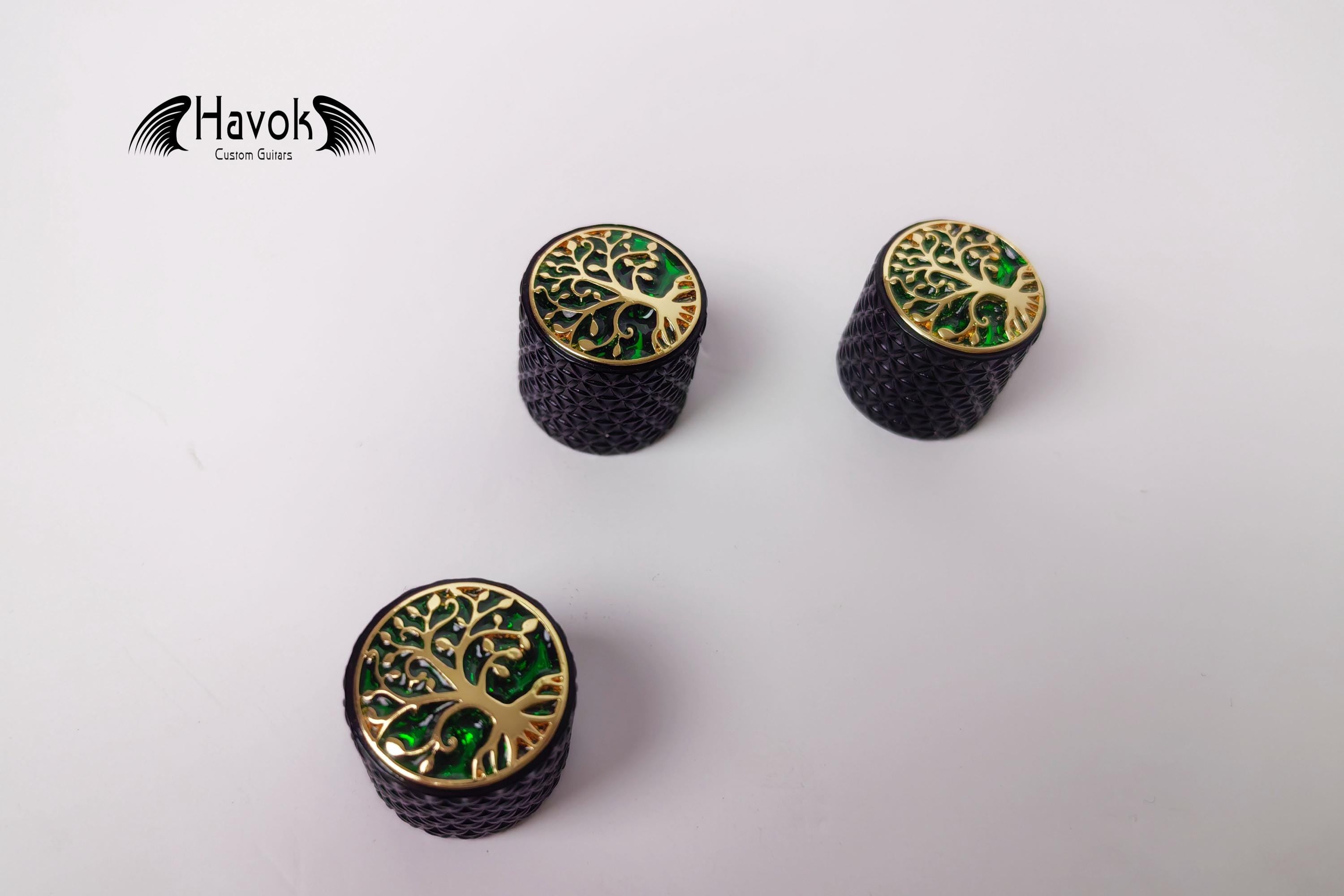 Potentiometer Knob Black and Gold Metal, Metal Electric Guitar And Bass, Rare Custom Shop Accessory, Vintage Build Kit, Tree