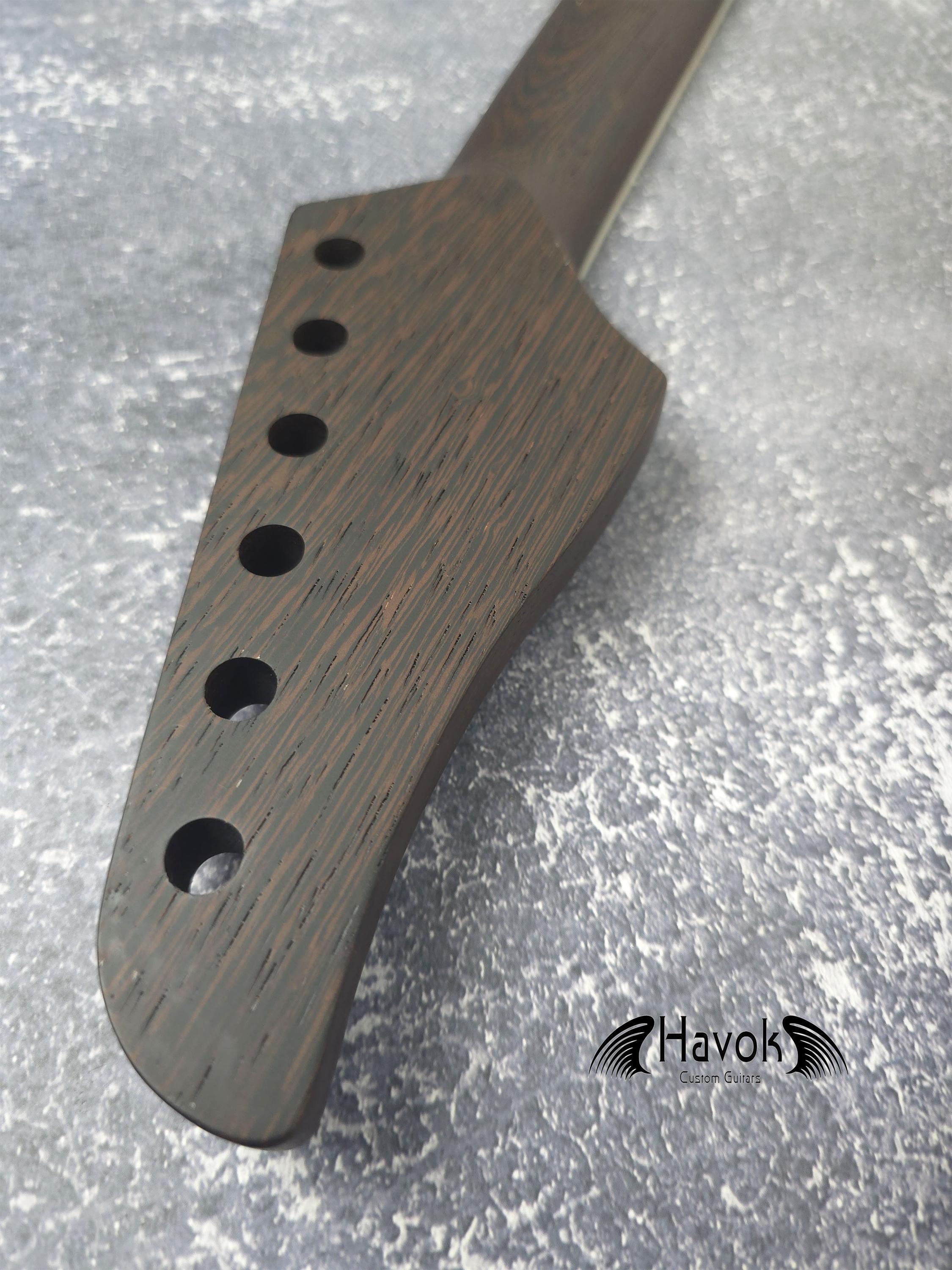 One Piece ST Wenge Neck Stainless Steel Frets White binding , S Type Neck, S-Style , 22 Medium Jumbo Jescar Frets,