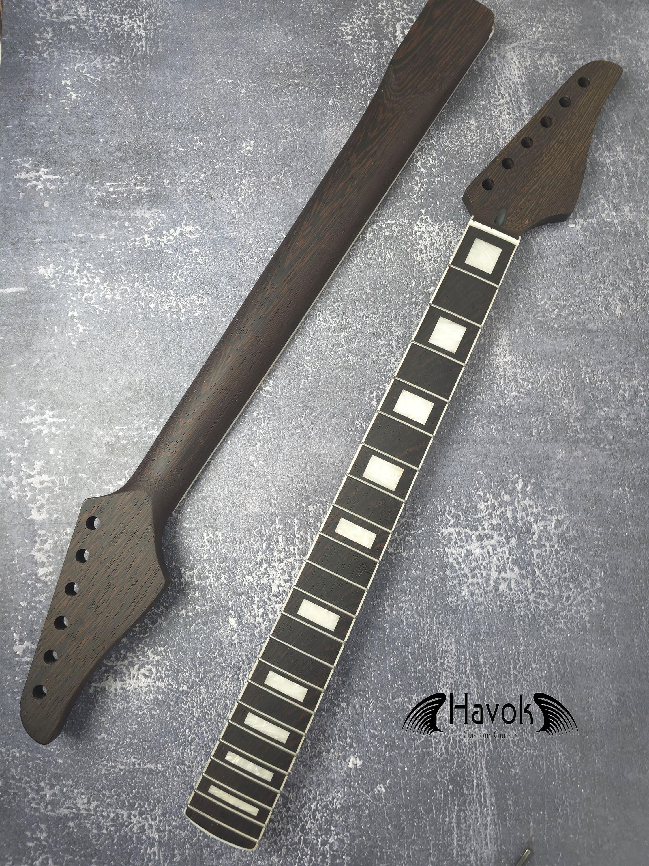 One Piece ST Wenge Neck Stainless Steel Frets White binding , S Type Neck, S-Style , 22 Medium Jumbo Jescar Frets,