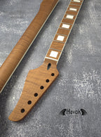 S type Roasted Flame Maple Satin Binding Neck Stainless Steel Jescar Frets