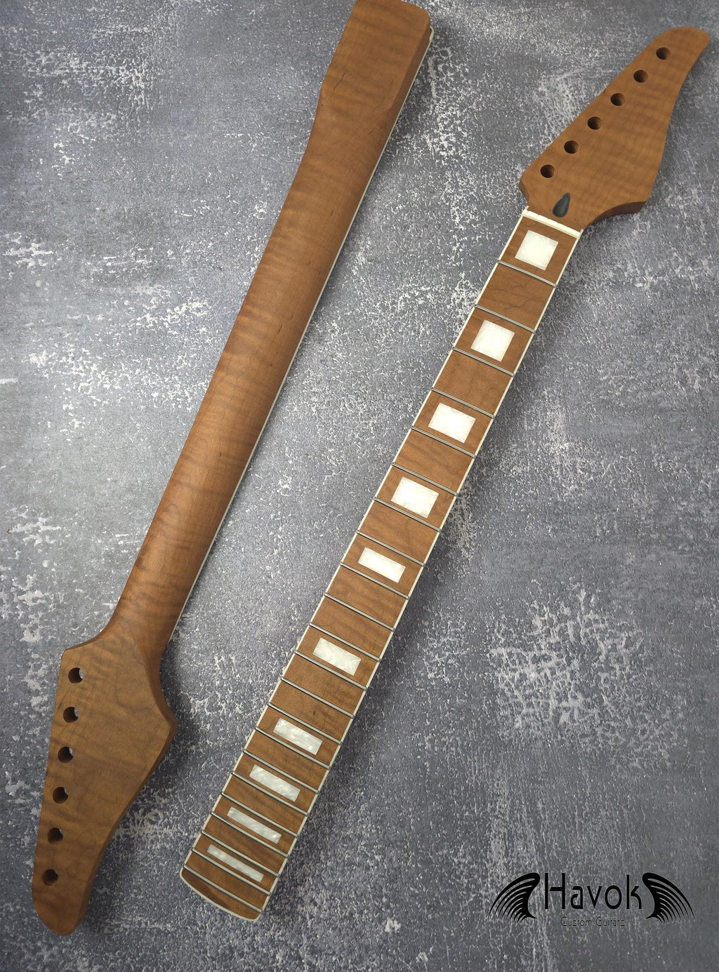 S type Roasted Flame Maple Satin Binding Neck Stainless Steel Jescar Frets