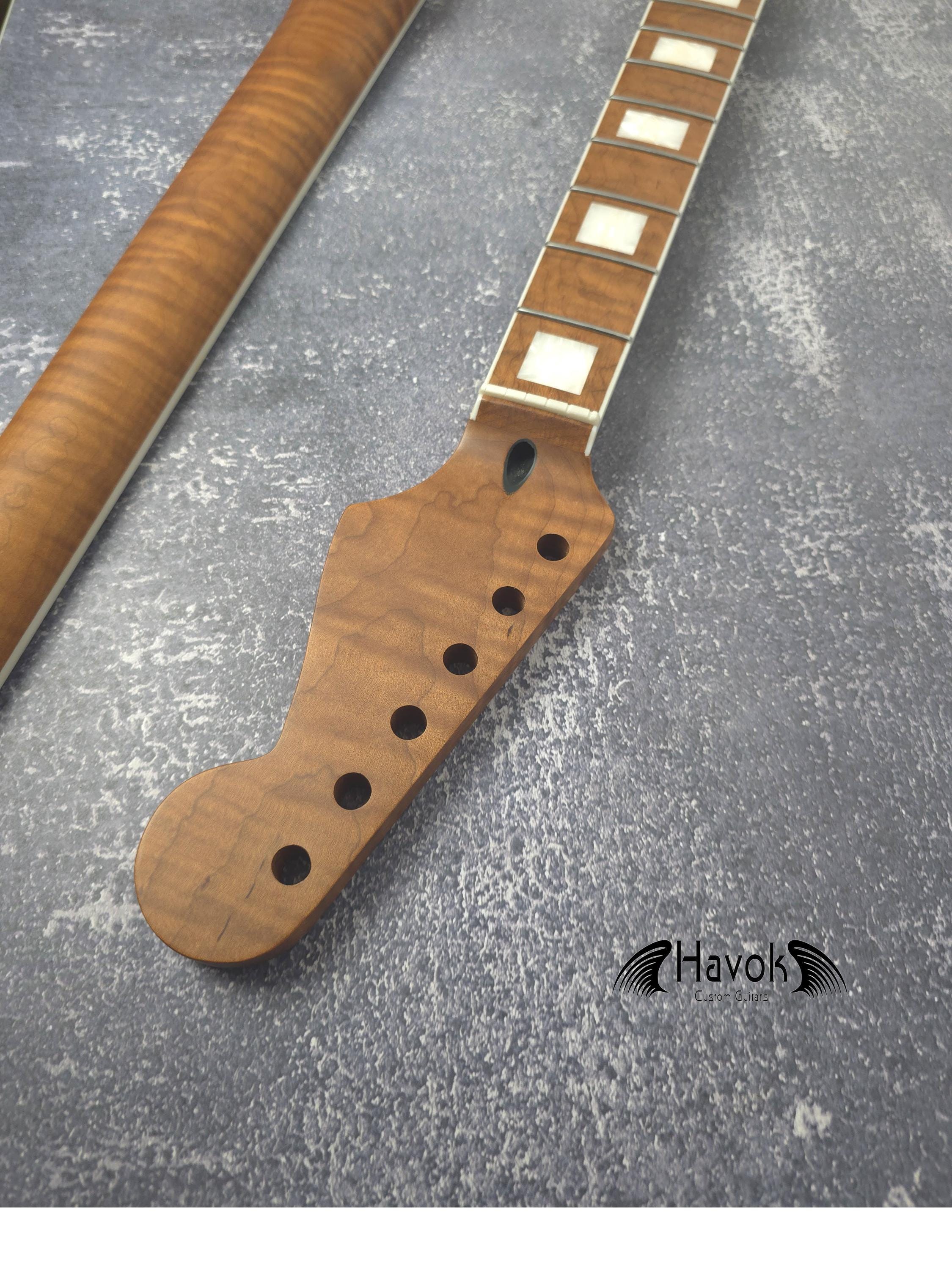 S type Roasted Flame Maple Satin Binding Neck Stainless Steel Jescar Frets