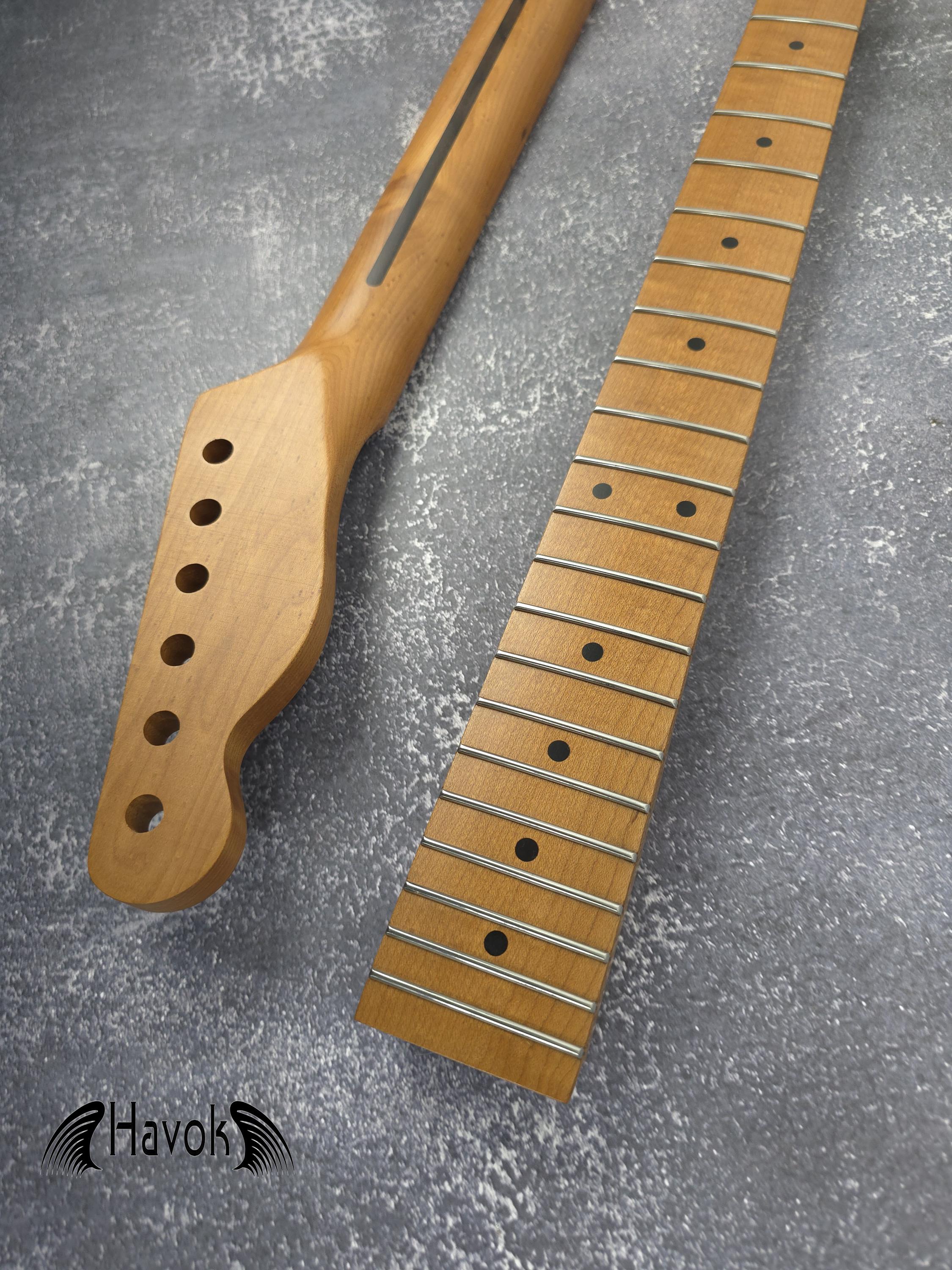 T Type Roasted Maple Neck Stainless Steel Frets, Satin Finish Medium Jumbo 22 Jescar Frets, Guitar Building, Guitar DIY Kit, Vintage Style