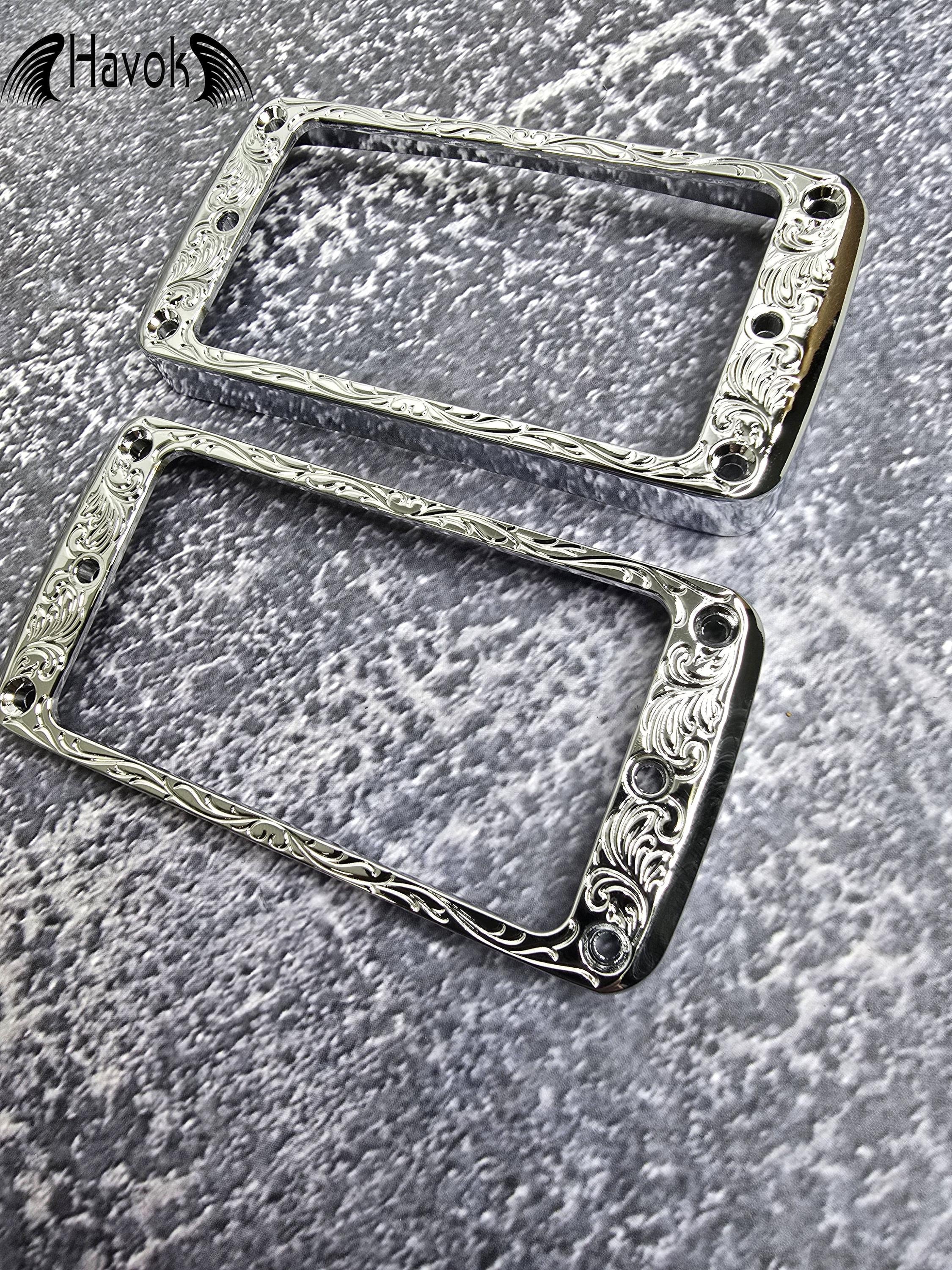 Havok Metal Silver Pickup Rings LP Type Guitar, High End Accessory and Replacement, Guitar Build Kit DIY, Guitar Gadget