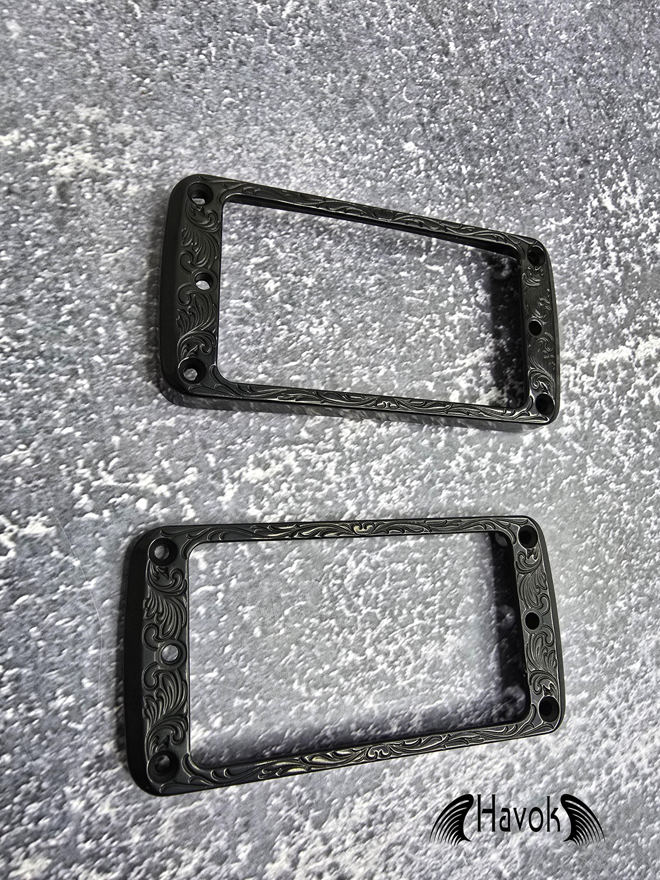 Havok Metal Black Pickup Rings LP Type Guitar, High End Accessory and Replacement, Guitar Build Kit DIY, Guitar Gadget