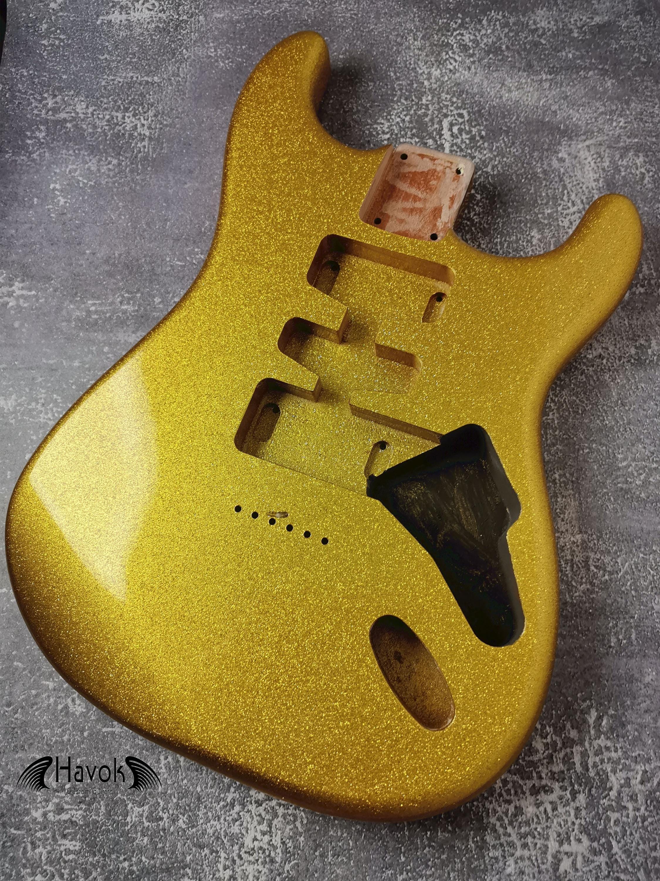 Hard Tail Diamond Gold 2PC Mahogany ST S Type Body High Gloss, Custom S-Style Body, High Gloss Vintage Part Gadget DIY Building Kit