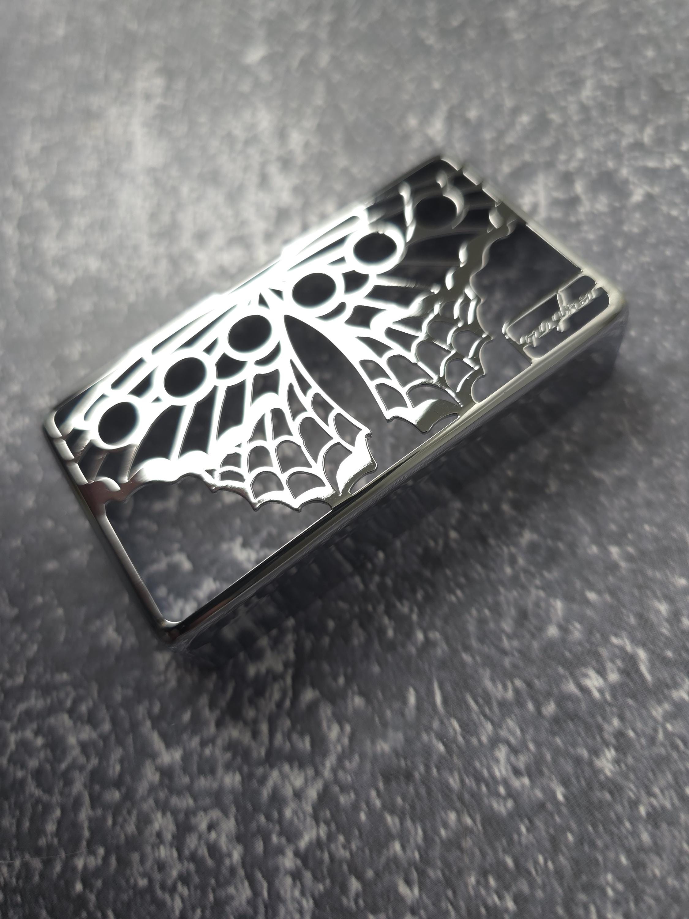 Butterfly Silver Humbucker Shield, Guitar Pickup Covers Gear Pattern for LP, High End Accessory and Replacement