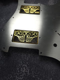 Butterfly Golden Humbucker Shield, Guitar Pickup Covers Gear Pattern for LP, High End Accessory and Replacement
