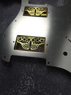 Butterfly Golden Humbucker Shield, Guitar Pickup Covers Gear Pattern for LP, High End Accessory and Replacement