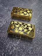 Flower Gold Humbucker Shield, Guitar Pickup Covers Gear Pattern for LP, High End Accessory and Replacement