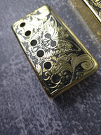 Skull Moth Gold Humbucker Shield, Guitar Pickup Covers Gear Pattern for LP, High End Accessory and Replacement