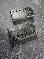 Skull Moth Gold Humbucker Shield, Guitar Pickup Covers Gear Pattern for LP, High End Accessory and Replacement