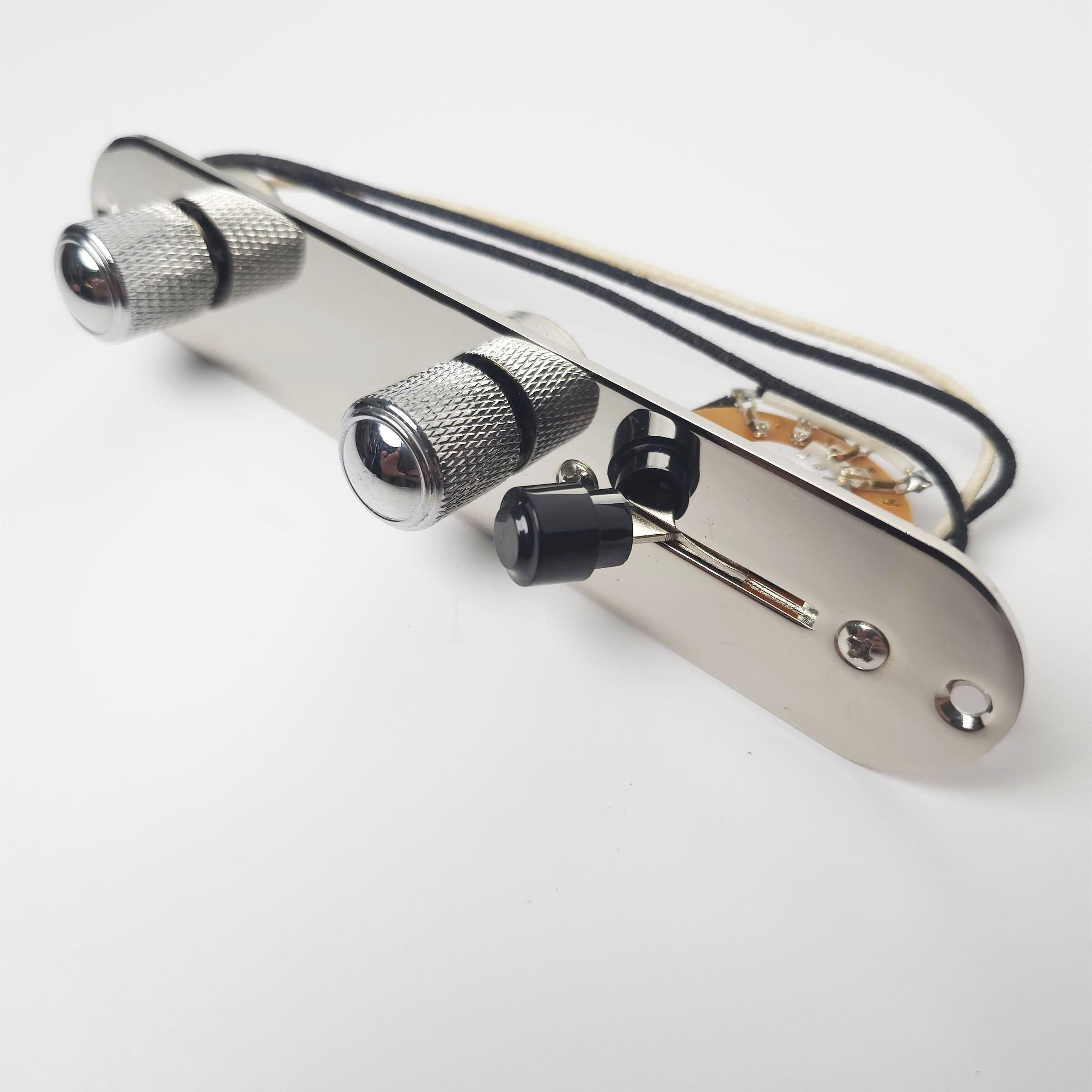 Wired Control Plate Chrome 250 k Full Size Pots 3 Way Wired Prewired Harness Switch Knobs for TL Tele Telecaster