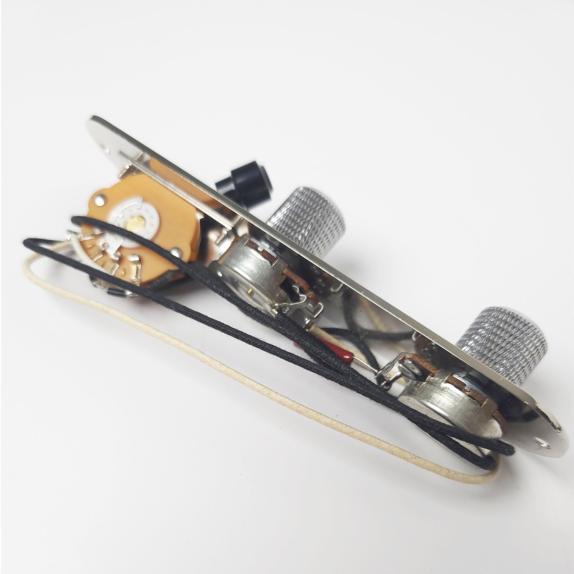 Wired Control Plate Chrome 250 k Full Size Pots 3 Way Wired Prewired Harness Switch Knobs for TL Tele Telecaster