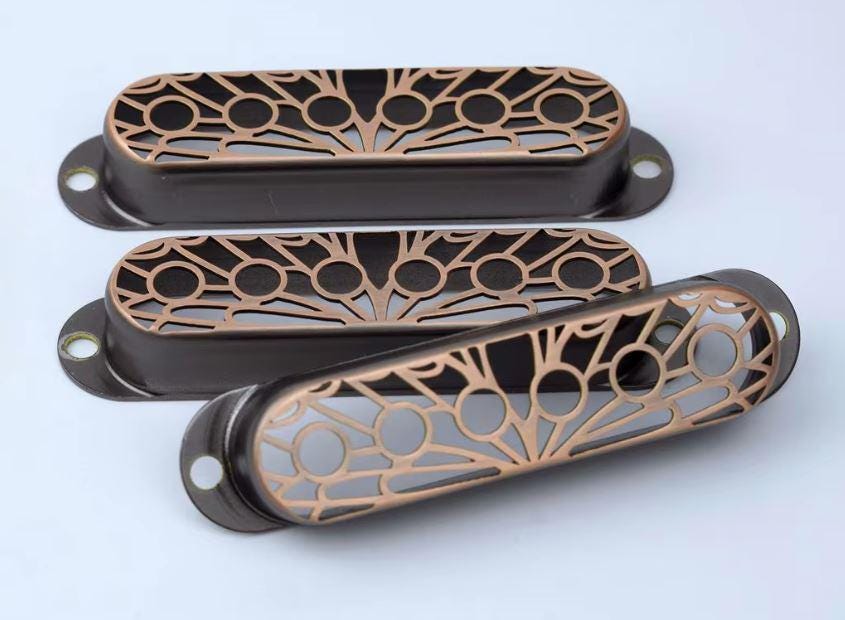 Single coil Shield, Brass, Guitar Pickup Covers for ST Guitar, High End Accessory and Replacement, Guitar Build Kit, Guitar Gadget