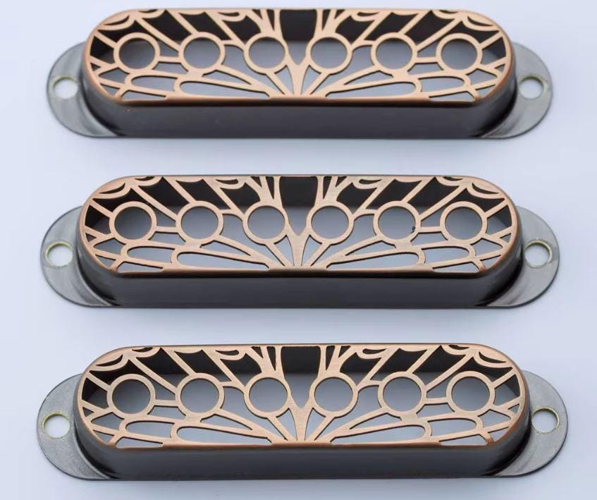 Single coil Shield, Brass, Guitar Pickup Covers for ST Guitar, High End Accessory and Replacement, Guitar Build Kit, Guitar Gadget