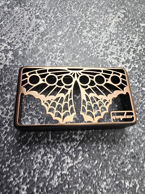Butterfly Brass Humbucker Shield, Guitar Pickup Covers Gear Pattern for LP, High End Accessory and Replacement