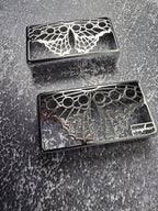 Butterfly Silver Humbucker Shield, Guitar Pickup Covers Gear Pattern for LP, High End Accessory and Replacement