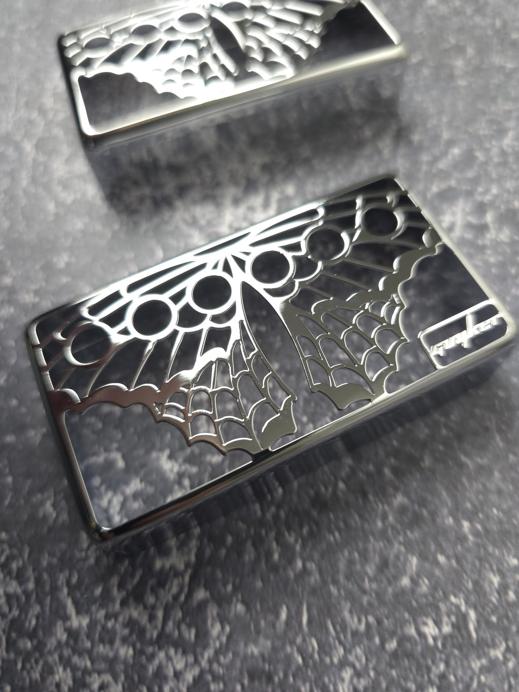 Butterfly Silver Humbucker Shield, Guitar Pickup Covers Gear Pattern for LP, High End Accessory and Replacement