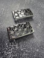 Flower Silver Humbucker Shield, Guitar Pickup Covers Gear Pattern for LP, High End Accessory and Replacement