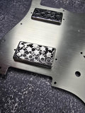 Flower Silver Humbucker Shield, Guitar Pickup Covers Gear Pattern for LP, High End Accessory and Replacement