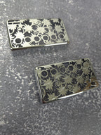 Flower Silver Humbucker Shield, Guitar Pickup Covers Gear Pattern for LP, High End Accessory and Replacement