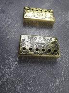 Skull Moth Gold Humbucker Shield, Guitar Pickup Covers Gear Pattern for LP, High End Accessory and Replacement