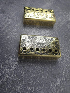 Skull Moth Gold Humbucker Shield, Guitar Pickup Covers Gear Pattern for LP, High End Accessory and Replacement
