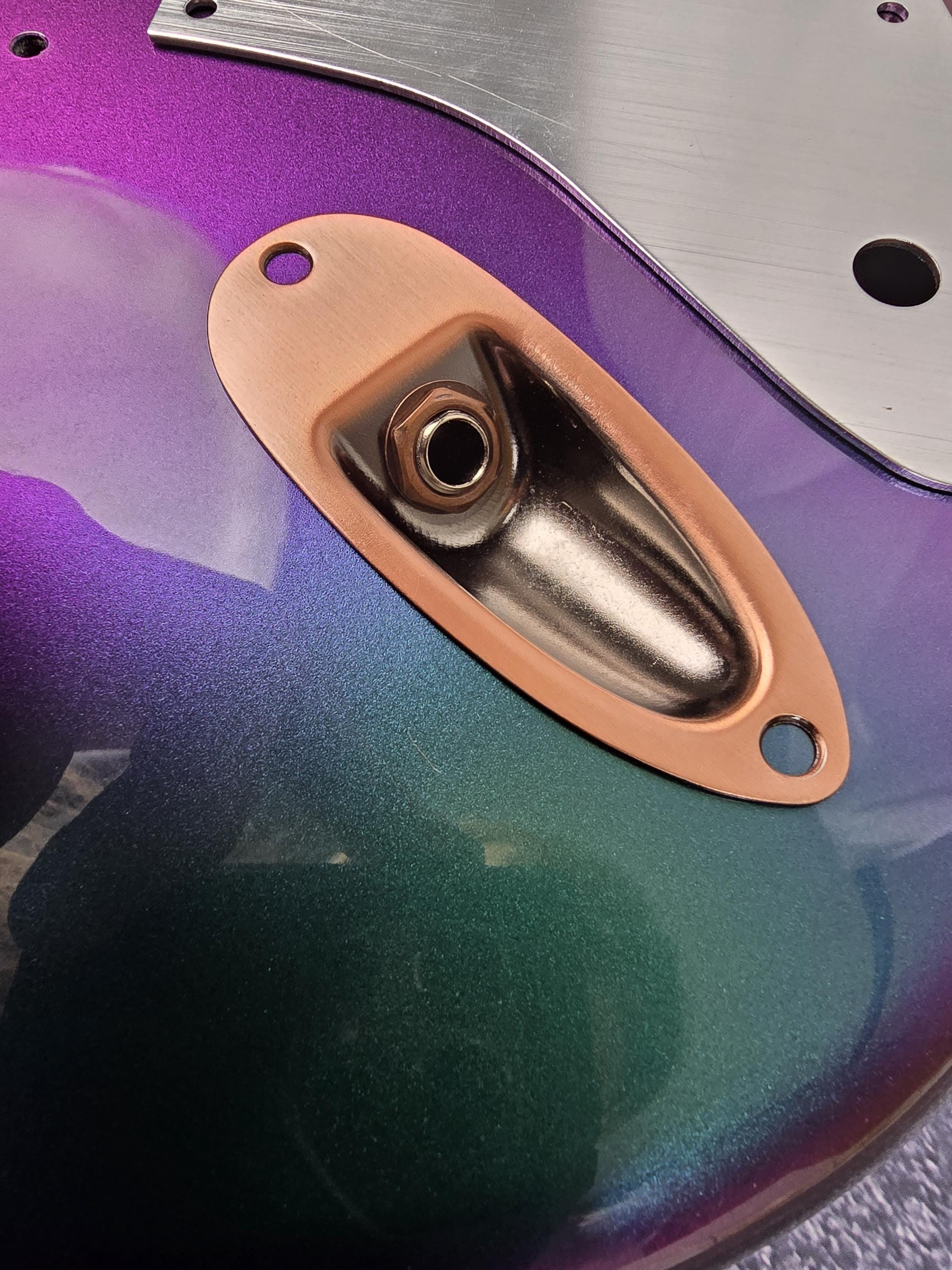 Boat Guitar Jack Aged Colors Relic Plate 6.35mm For ST guitar With Screws