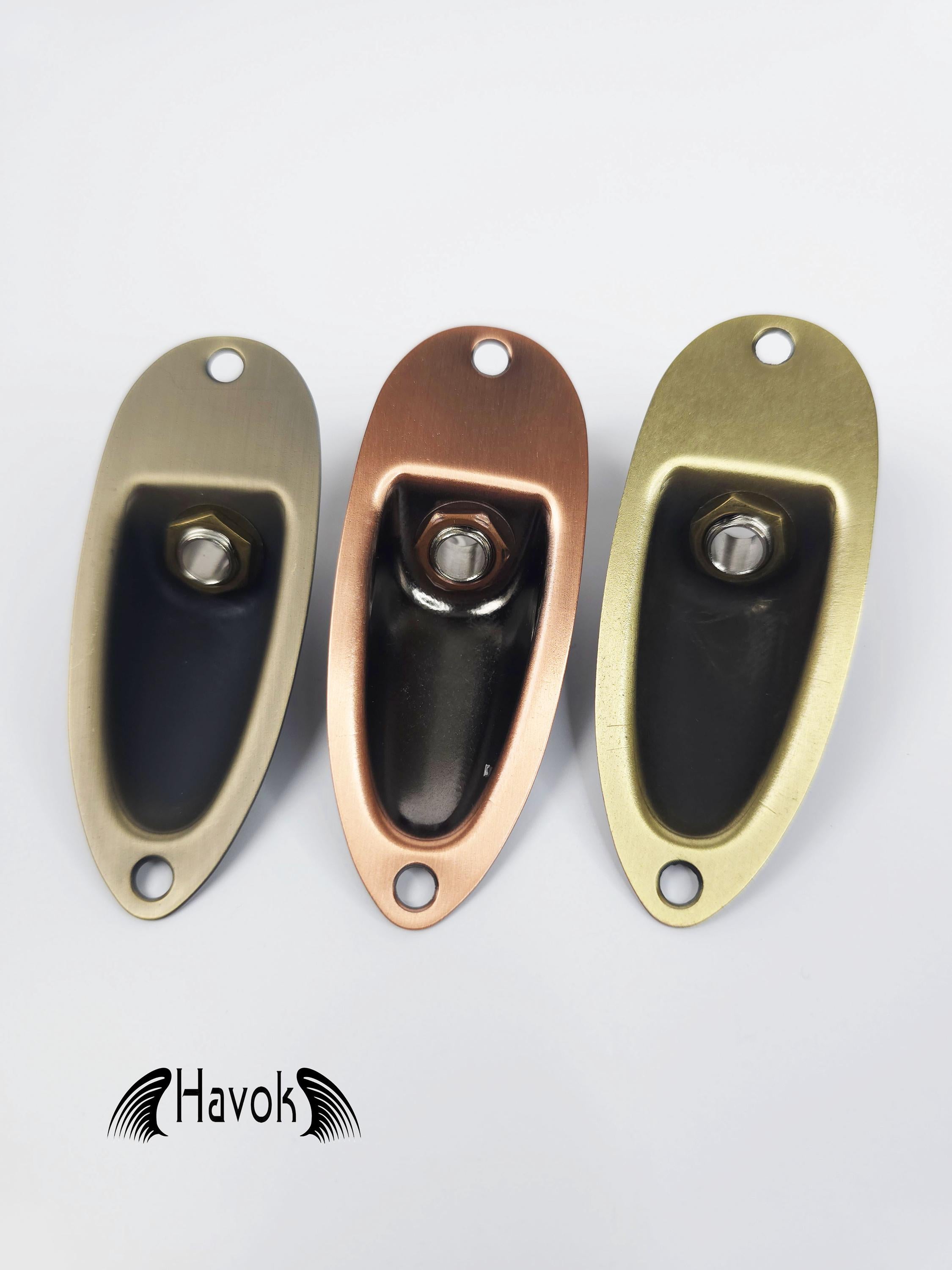 Boat Guitar Jack Aged Colors Relic Plate 6.35mm For ST guitar With Screws