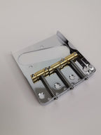 Havok 3-Saddle T Type Silver Bridge Brass, T-Style Vintage Part, High End Accessory and Replacement, Guitar Build Kit DIY, Guitar Gadget