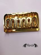 Low Profile Golden Hard Tail Bridge Stainless Steel Plate And Saddles, 6 String Electric Guitar, Vintage Guitar Building Kit,