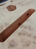 Mahogany Burl Top Veneer Black Binding F hole t-Type Guitar Body, Unfinished