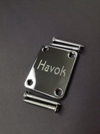Havok Neck Plate With Gasket And Screws, Tele T-Style Strat S-Style, High End Accessory and Replacement, Guitar Build Kit DIY, Guitar Gadget