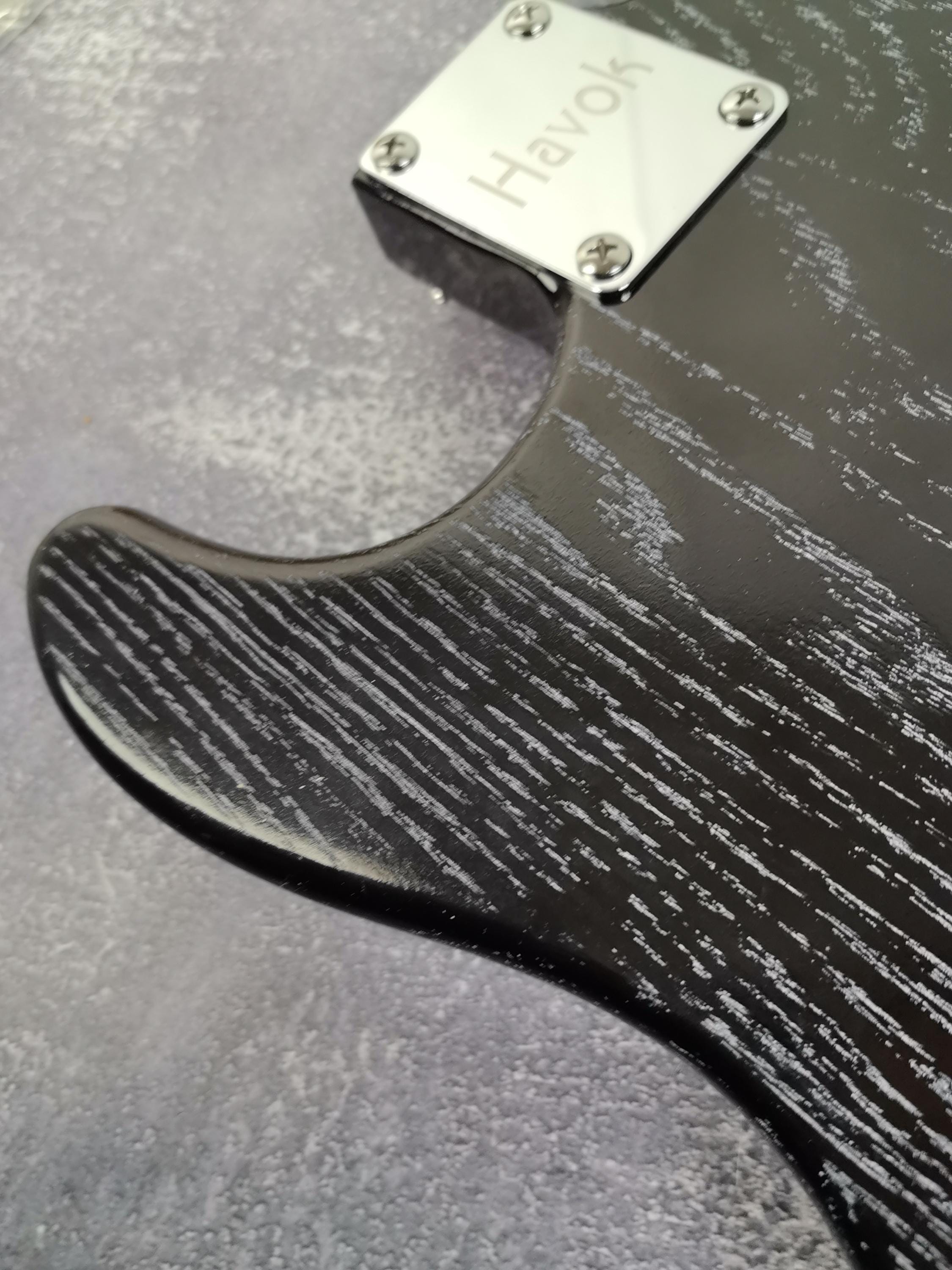 Sand Blasted Black Northern Ash S-Type Guitar Body, SSS Config