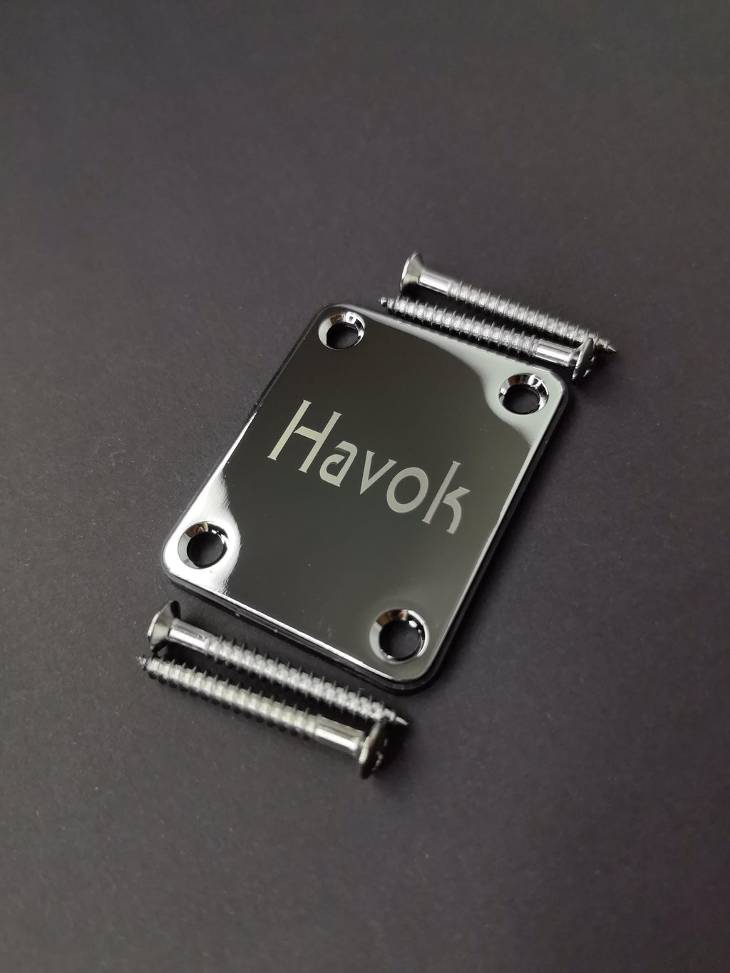 Havok Neck Plate With Gasket And Screws, Tele T-Style Strat S-Style, High End Accessory and Replacement, Guitar Build Kit DIY, Guitar Gadget