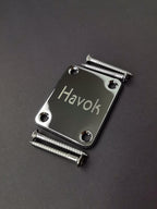 Havok Neck Plate With Gasket And Screws, Tele T-Style Strat S-Style, High End Accessory and Replacement, Guitar Build Kit DIY, Guitar Gadget