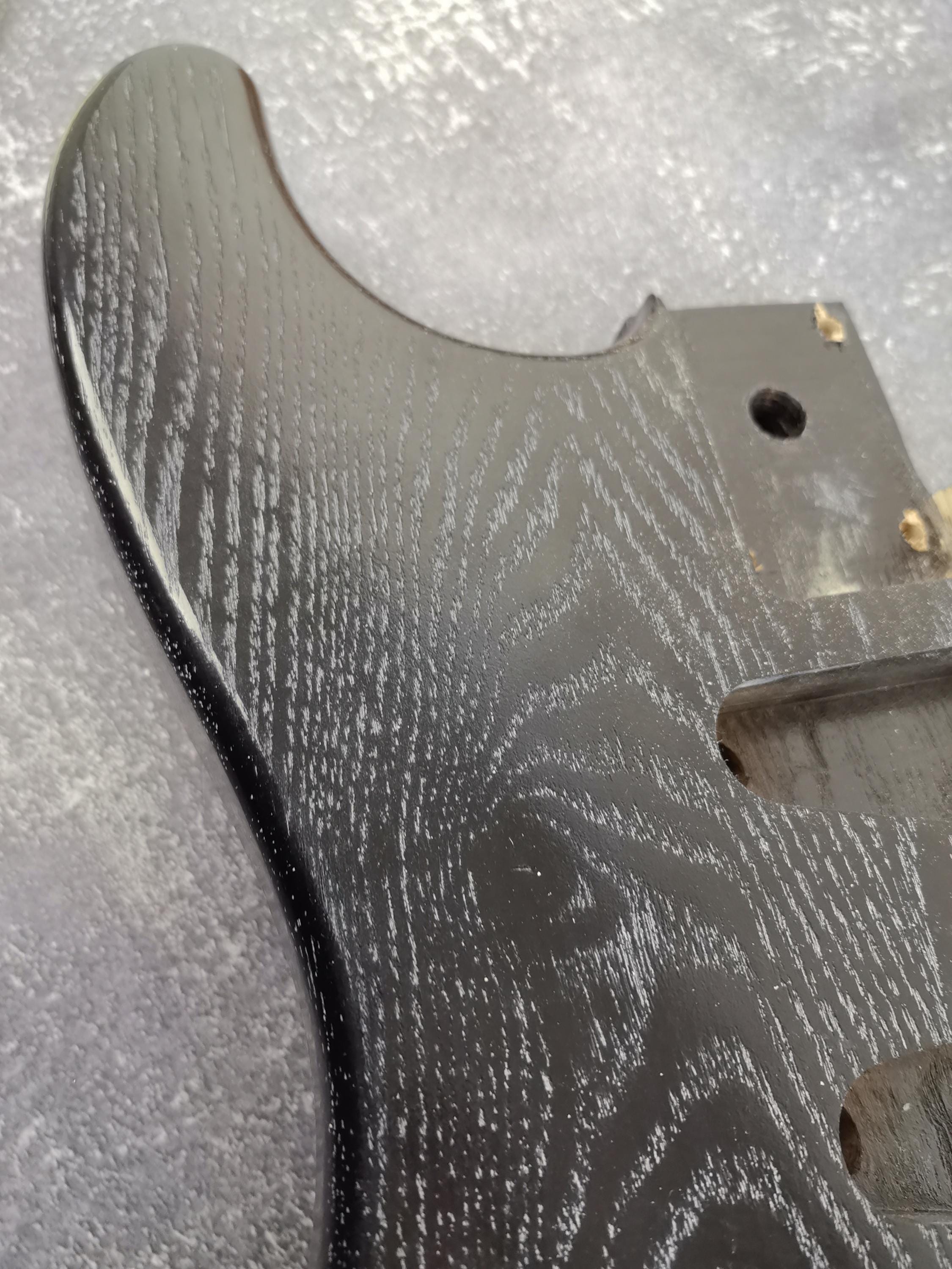 Sand Blasted Black Northern Ash S-Type Guitar Body, SSS Config