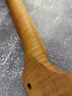 Guitar Neck S type Roasted  Brass/Bone nut Flame Maple Nitro Satin Neck Stainless Steel Jescar Frets