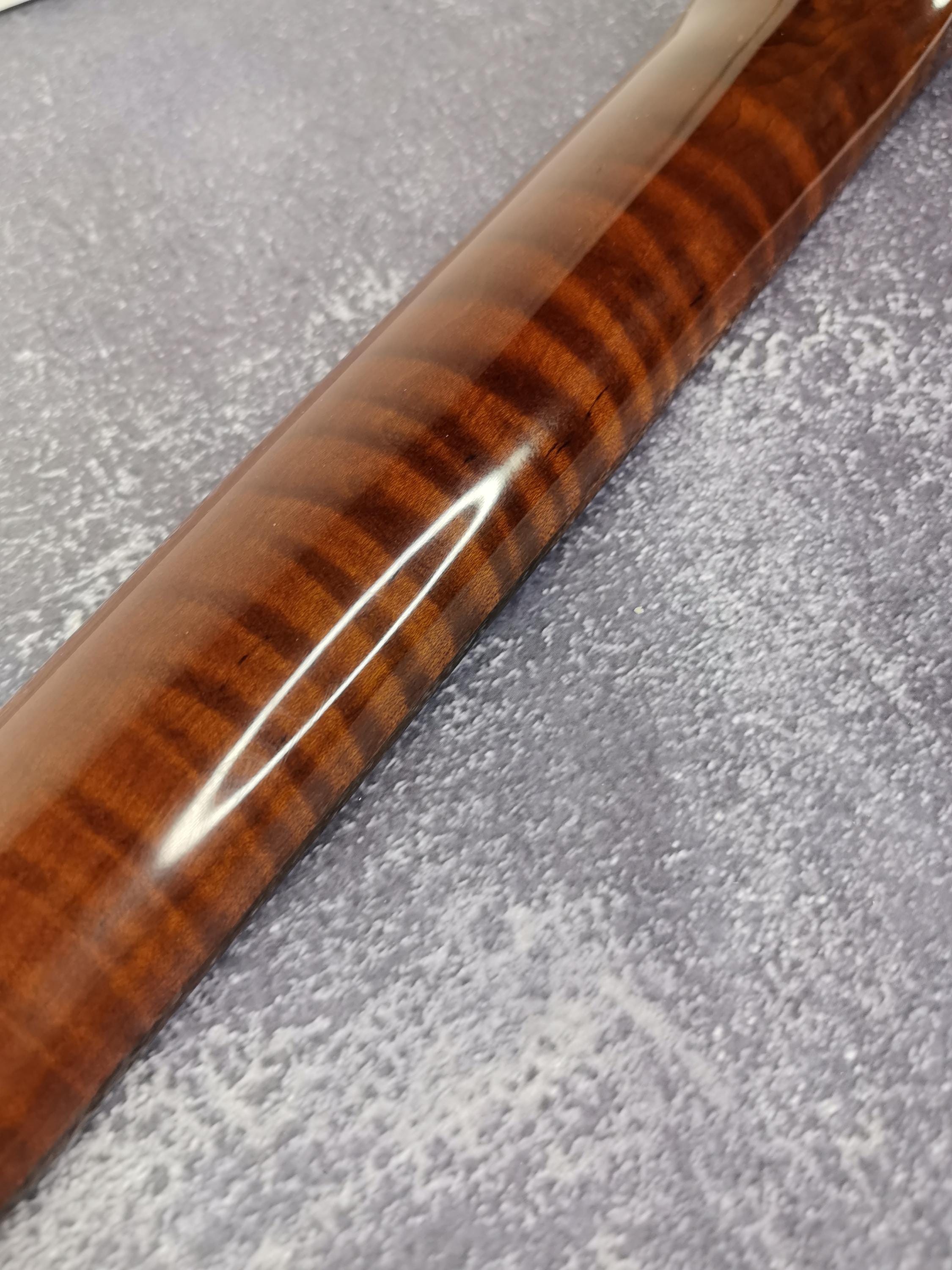 ST Dark Roasted Flame Maple Gloss Neck, Stainless Steel 22 Jescar Frets, S Type, Electric Guitar Part, Vintage Neck Replacement