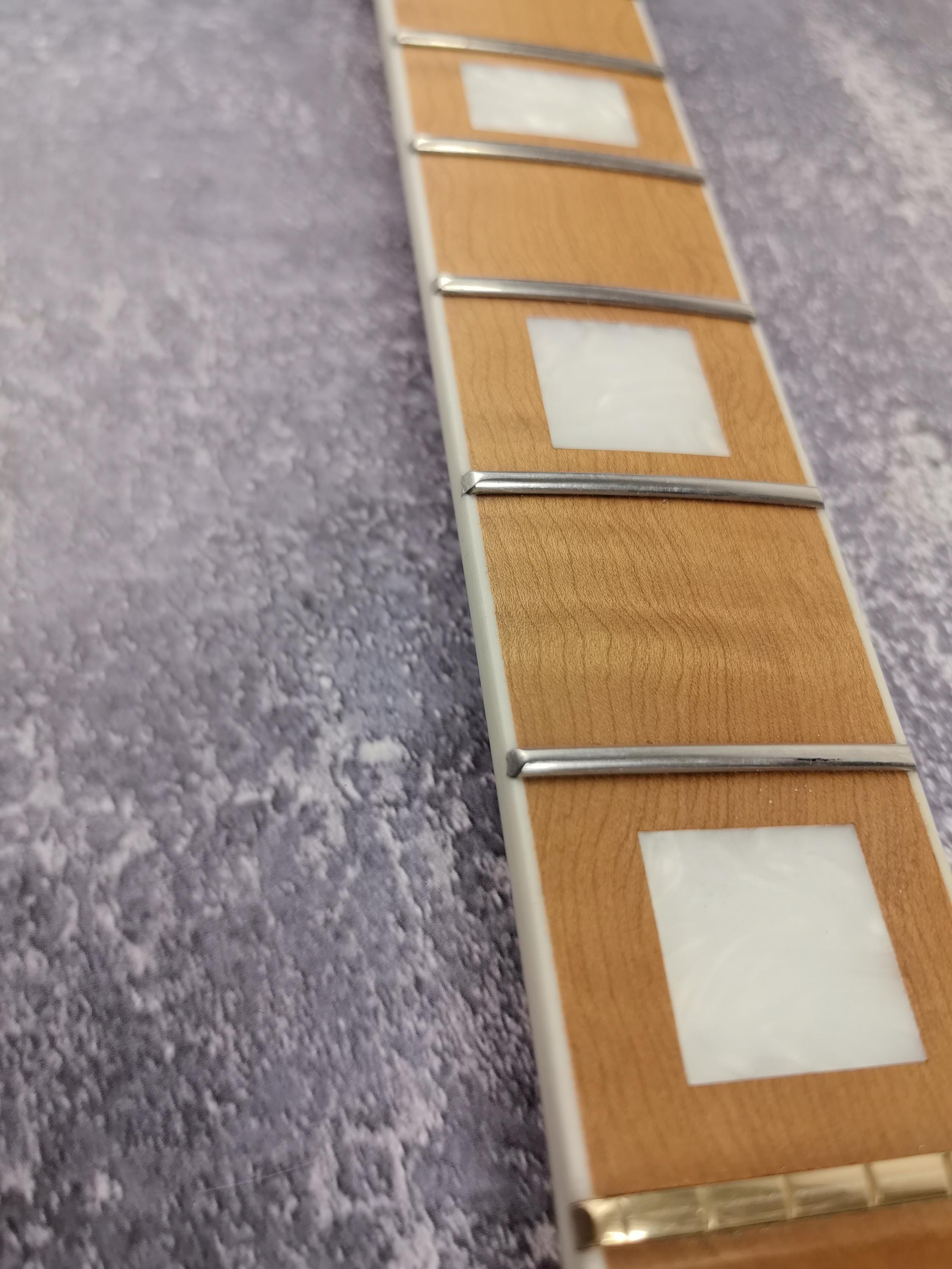 Quarter Sawn Roasted Flame Maple Satin Binding  Neck Stainless Steel Jescar Frets Guitar Neck